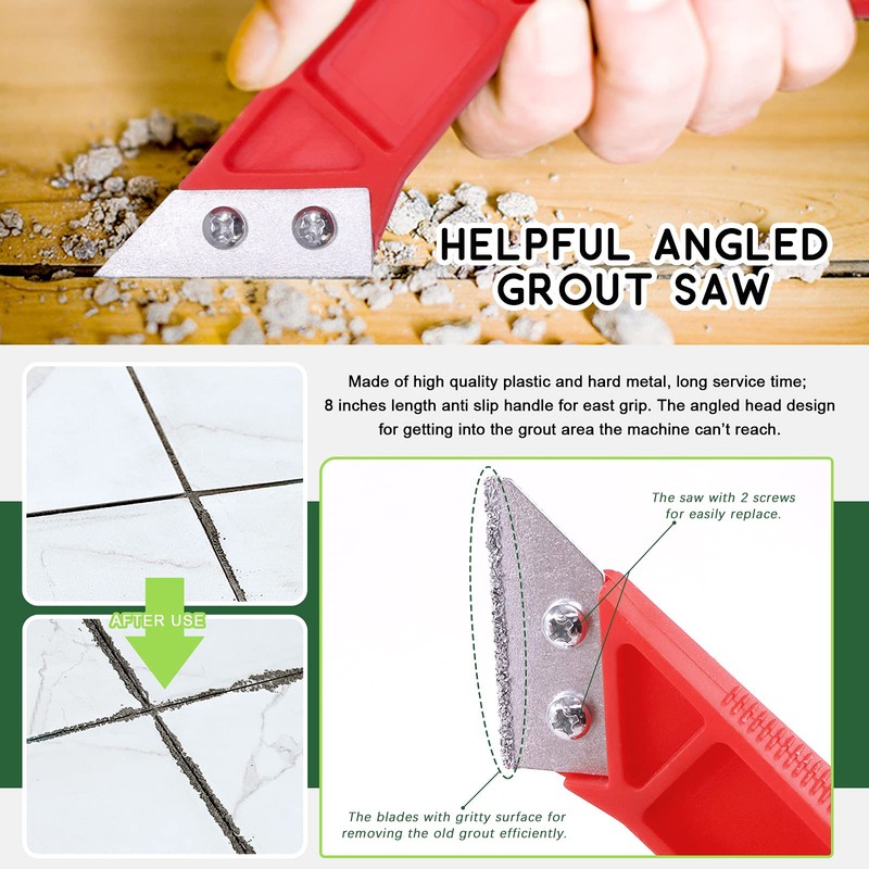 Keadic 22 Pcs Grout Removal Tool Set Contains Grout Saw