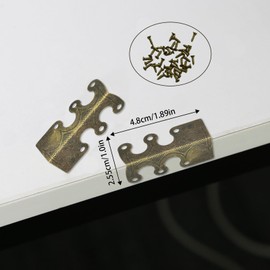 Skiffers Baseboard Corner Protectors, 12PCS Vintage Metal Corner Solid Brass Board Corner for Decorative Cover, Suitable for Living Room Bedroom and Kitchen Decorative Accessories (Bronze)