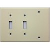 Ivory Wrinkle 3 Gang Wall Plate - 2 Toggle Switches