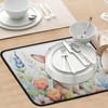 Easter Dish Drying Mat 18x24 Inch,Rabbits in Flowers Absorbent Drainer
