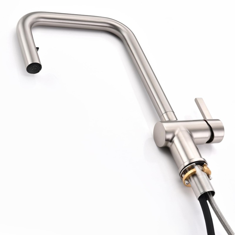 SUMERAIN Pull Down Kitchen Sink Faucet with Sprayer Brushed Nickel