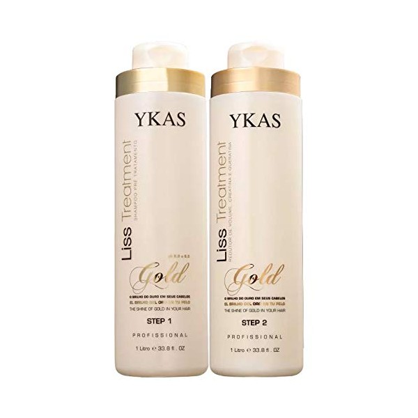 Y-kas Gold Cirugia Plastica Capilar/Plastic Surgery/Brazilian Keratin Blowout Blow Dry Hair Shampoo (1000ml) + Treatment (1000ml) Effective Volume Reducer