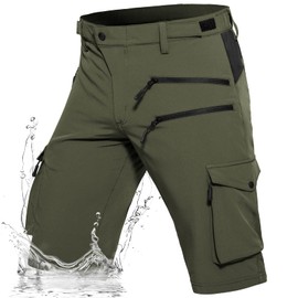 Hiauspor Men's Hiking Cargo Shorts Quick Dry Lightweight Casual Fishing Tactical Golf for Outdoor with 5 Pockets(Green,XX-Large)