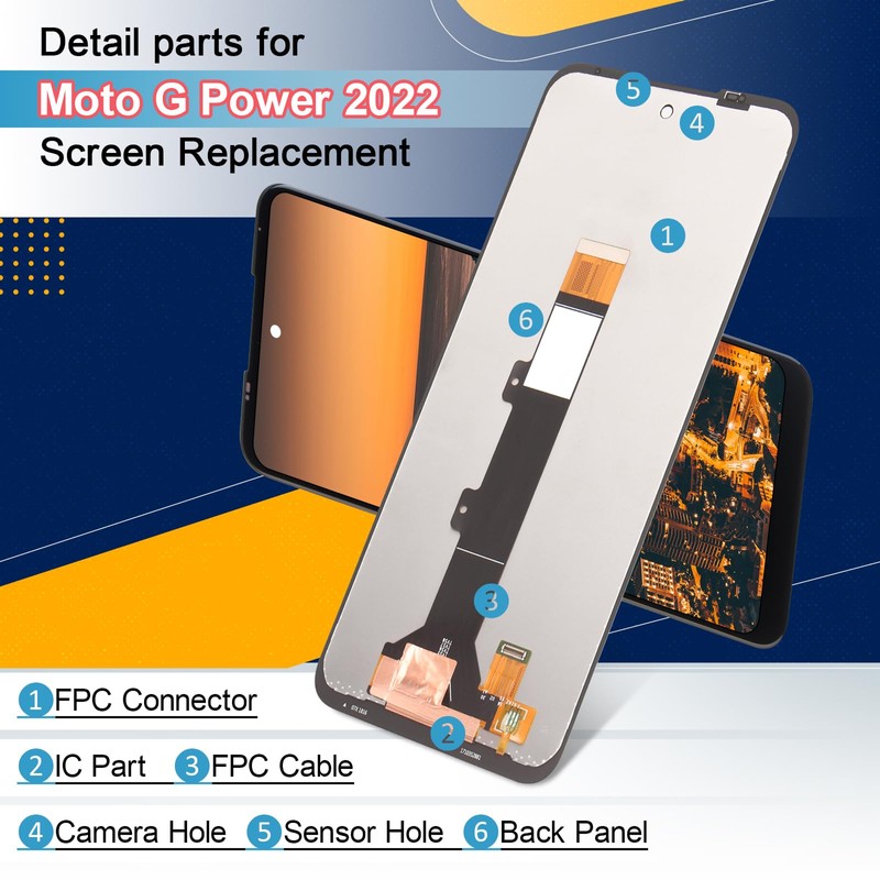 FKBAightccy LCD Display for Motorola Moto G Power 2022 Screen