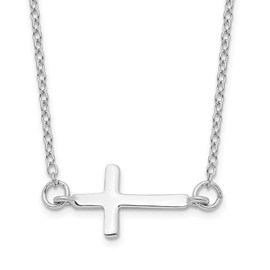 IceCarats 925 Sterling Silver Sideways Holy Cross Chain Necklace