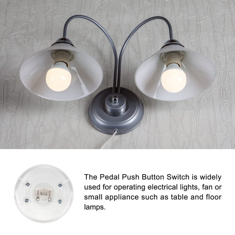 Rebower Pedal Push Button Switch Inline Latching ON/OFF Round Lighting
