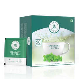 Spearmint Tea (50 Tea Bags) with Natural Spearmint Leaves| PCOS Herbal Tea in Caffeine Free Easy to Use Tea Bags