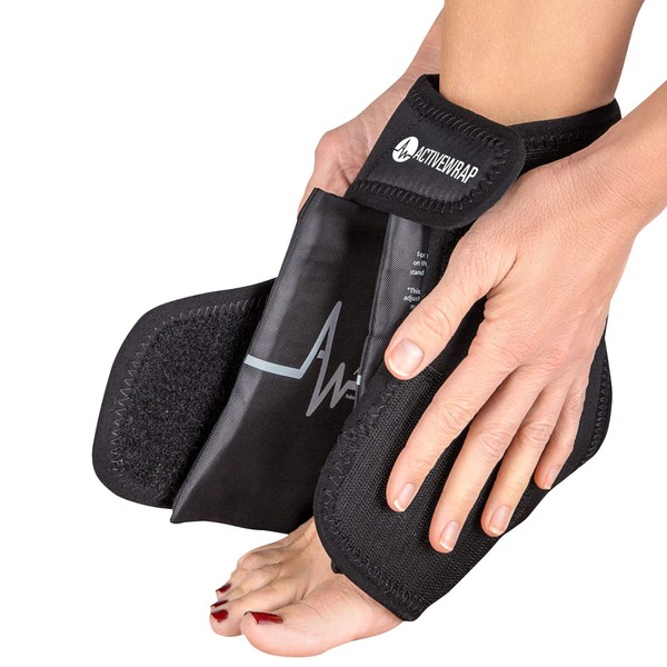 Foot and Ankle Ice Pack Wrap for Foot Surgery Care, Ankle Sprain, Swelling and More, Reusable Ice Packs for Injuries with Compression Straps, Use for Hot and Cold Therapy, Large/X-Large - ActiveWrap