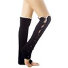 iB-iP Damen Knöpfen Mode Stretch-beinwärmer, Größe: Einheitsgröße, Schwarz