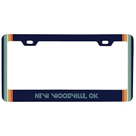 New Woodville Oklahoma Car Metal License Plate Frame Retro Design