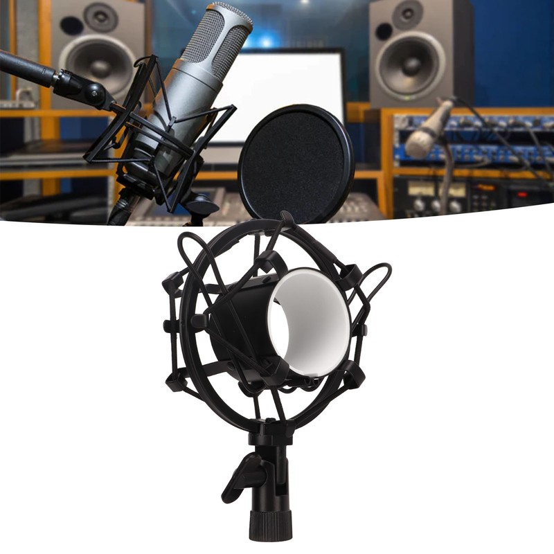 Microphone Shock Mount Mic Holder Non Vibration Suspension Clip Guitar