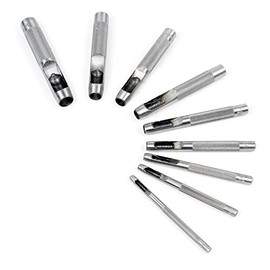 XPOtool Punch Set 3-12 mm 9-Piece Hole Cutter Made of Carbon Steel for Leather, Rubber, Soft Plastic etc.