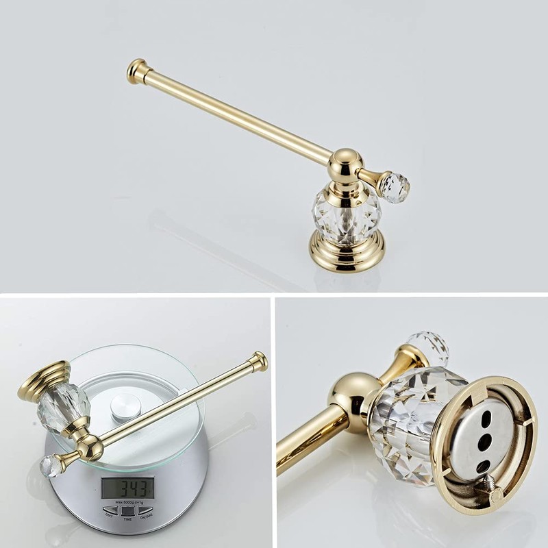WOLIBEER Crystal Gold Toilet Paper Holder Hand Towel Ring Crystal