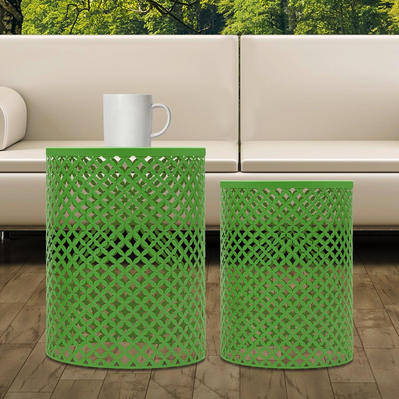 Side Table Set of 2, Iron Side Table 14.6x19.3In &