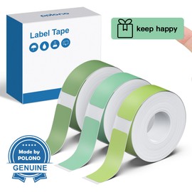 POLONO Genuine P31S Label Maker Tape, Adapted Label Print Paper, Labels Refill for Home/Office, 14x40mm(0.55"x1.57"), Compatible with P31S Label Maker, 540 Labels/3 Roll, Light Green/Green/Dark Green