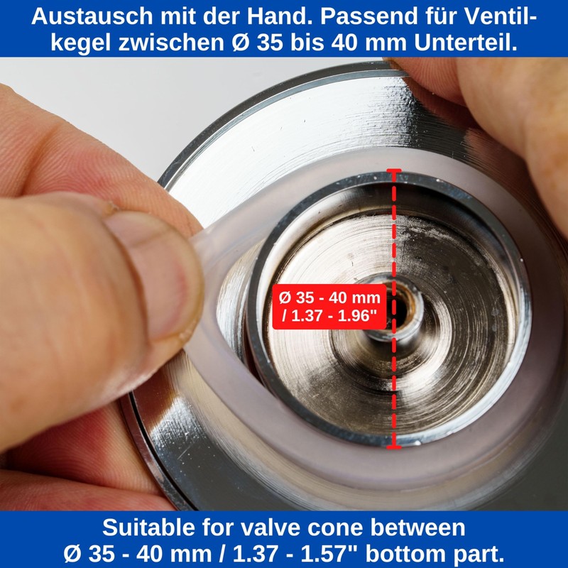 Replacement Gasket and Spigot for Bathtub Plug, 4 Pieces, Spigot
