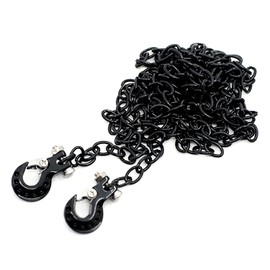 WONFAST RC Crawler Car Metal CNC Tow Chain with Trailer Winch Hook Scale Accessories for 1/10 1/12 1/14 RC Rock Truck Traxxas TRX4 Axial SCX10 90046 Tamiya Vehicles Update Parts (Black)