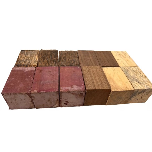 Exotic Wood Zone 12 Pack, Purpleheart, Black Palm, S.Tamarind, Walnut