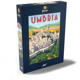 MyPuzzle Umbria Italy, Art Deco Style Vintage Poster, Illustration - Premium 1000 Piece Puzzle - MyPuzzle Special Collection by Puzzle Galaxy