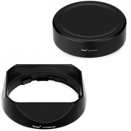 Hagoe Metal Square Lens Hood with Cap for Voigtlander Nokton 28mm F1.5 35mm F1.4 40mm F1.4 VM for Zeiss 2/50 Biogon T* 2/35 ZM Lenses, Bayonet,43mm UV Compatible Black Replaces LH-6