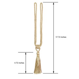 fenghuangwu Alzapaños para Cortinas con Borlas, Alzapaños para Cortinas De Cuerda, Alzapaños para Cortinas Hechos A Mano, Hechos De Poliéster, Paquete De 4-4P Oro