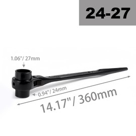 LEPEVNEY 24 x 27mm Ratchet Podger Spanner Sacaffold Spanner Wrench Quick Release Podger Bar Black