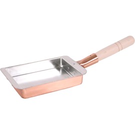 Endo Shoji BTM04012 TKG Egg Frying Pan, 4.7 inches (12 cm), Copper Superior Heat Conduction, Heats Eggs Evenly, Fluffy, Delicious, For Gas Fires, Width x Depth x Depth (Inner Dimensions) 4.7 x 6.5 x 1.2 inches (120 x 165 x 30 x 30 mm), Weight (0.61 kg), Wood Handle Won't Get Hot (0.61 kg), Commercial Use