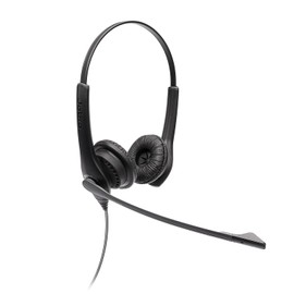 Jabra Biz 1100 EDU Stereo Headphones with Microphone for Students - Noise Cancelling Headset and Hearing Protection, Faux Leather Ear Cushions and USB-A Connection - Black