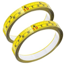 Self Adhesive Measuring Tape 118" Left to Right - 2PCS Yellow for Woodworking T-Track, Peel and Stick Ruler with Fractional Inches & CM