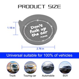 Mandark 4PCS Bling Car Cup Coaster, 2.75 Inch Anti-Slip Crystal Rhinestone Vehicle Cup Holder Insert Mat, Silicone Diamond Automotive Interior Drink Coasters Decor Accessories, Universal Fit (Gray)