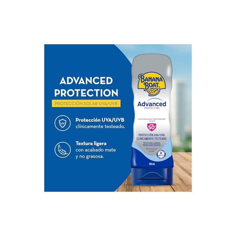 Banana Boat Advanced Protection Protector Solar 50 FPS Loción de