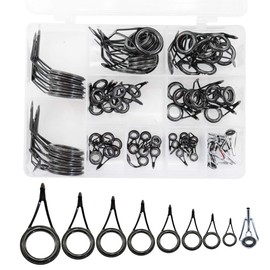 90pcs 9 Sizes Fishing Rod Guide Tip Fishing Line Spinning Guide Eyes Rings Tip Top Fishing Rod Guides 60Pcs, Silver Integrated All Stainless Steel Bait Casting Rod Guide Repair Kit