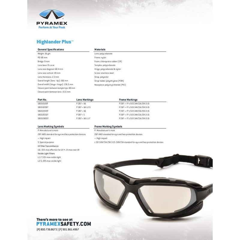 PyRAMEX Goggles Highlander Plus Clear