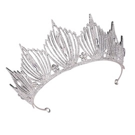 Beavorty Luxury Hair Hoop Crown Wedding Headpiece Rhinestones Fashion Accessory for Bride