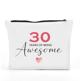 FBCCZEY Funny 30th Birthday Gifts for Her Women Makeup Bag, Happy Anniversary 30th Birthday Party Supplies Decorations for Her Makeup Pouch, 30 Year Old Birthday Gifts for Women Cosmetic Bag