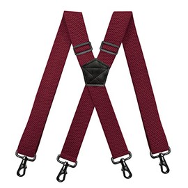 Faverluxeco Mens Suspenders with 4 Clips Men Heavy Duty X-Back 1.4 Inch Adjustable Elastic Suspender Braces for Jeans Belt Loops Work Trousers Wedding Tool Belt Suspenders