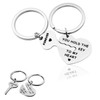 Aliangting Couple Keyrings Keychain Stainless Steel Heart Lock Keychain -