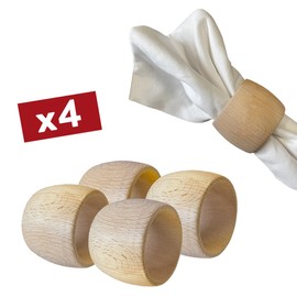 Napkin Rings (Set of 4) – Wooden Napkin Rings Diameter 4 cm [ Round and Napkin Holders ] (x4)