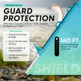 Goose Guard - Easy-to-Install Fence System to Keep Geese and Birds Off Lakefront, River, or Pond - Durable Geese and Bird Deterrent for Property Protection