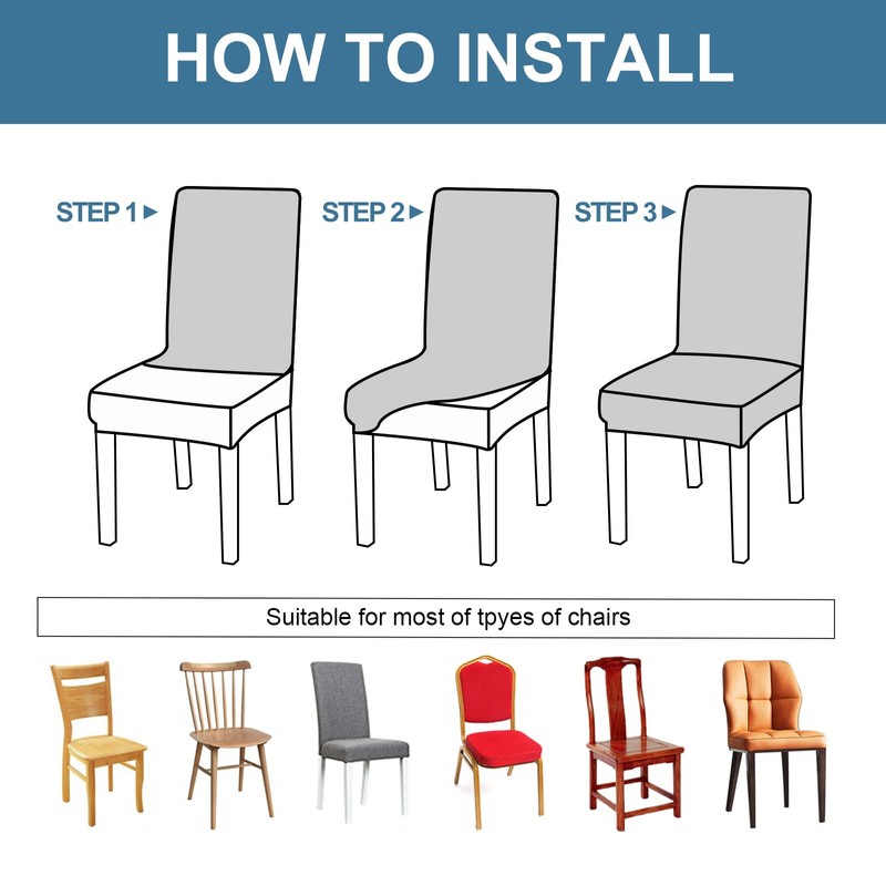 Genina 100% Waterproof Chair Covers for Dining Room Set of