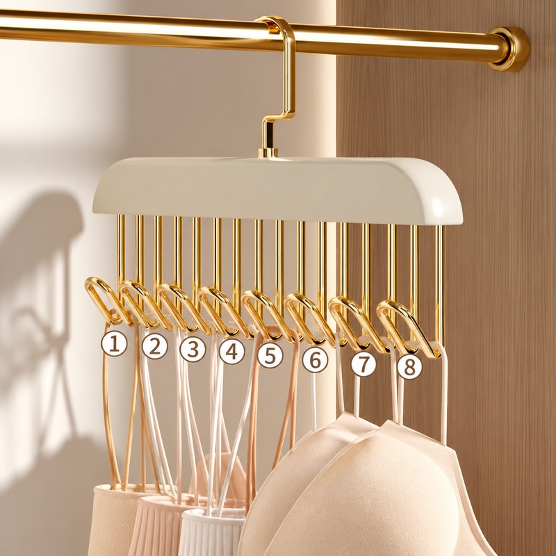 Wooden Hanger Organizer for Bras & Underwear – Multi-Hook Closet