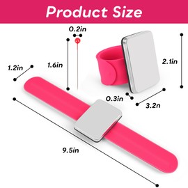 Magnetic Pincushion Wristband Rose Red 9.5" with 100 Pcs 1.5 Inch Colorful Ball Head Sewing Pins Set, Magnetic Pin Cushion Wrist Holder for Sewing, Silicone Wrist Pin Holder for Quilting and Braiding