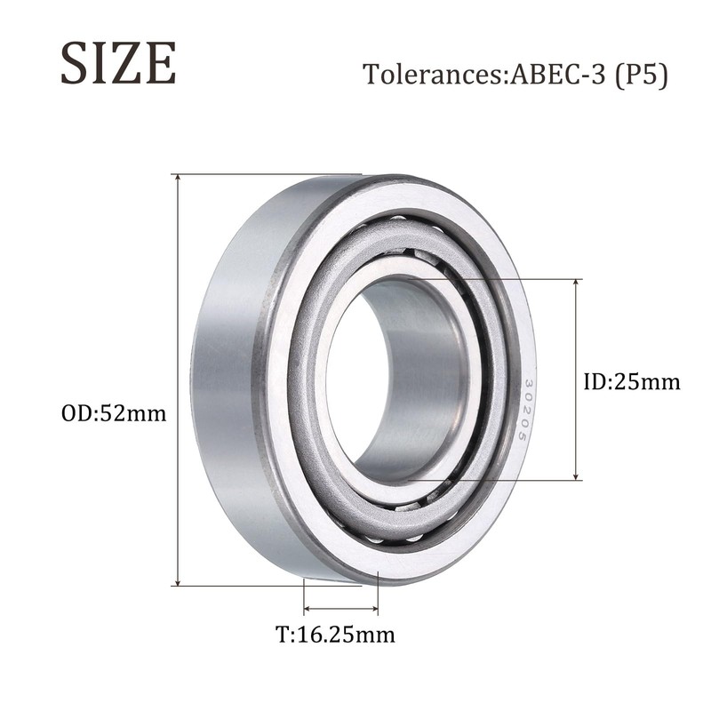 sourcing map 2pcs 30205 Tapered Roller Bearing Cone and Cup,