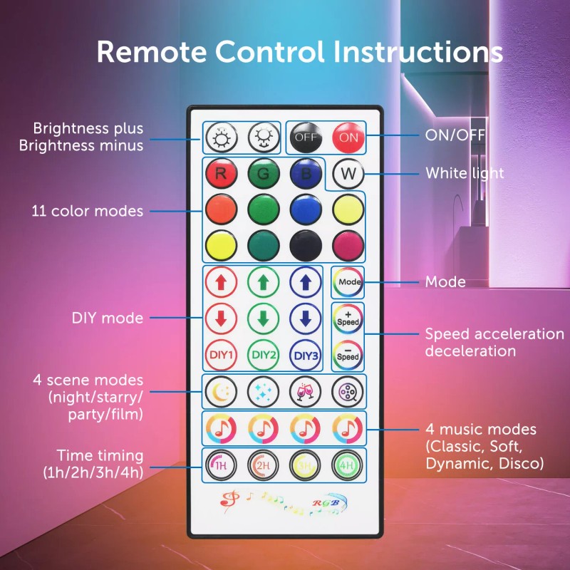 eco4life WiFi Smart Floor Standing LED Lamp, Color Changing, Dimmable,