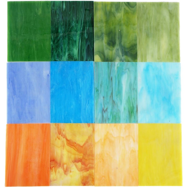 Lanyani (10 Sheets) Variety Stained Glass Sheets Pack, 4 x