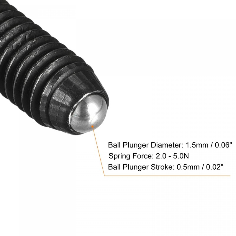 sourcing map Ball Point Set Screws, 10pcs M3 x 12mm