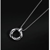LinnWell Triple Ring Necklace Titanium Steel Necklace Three Interlocking Braided