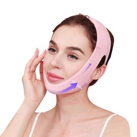 uytrrsvd Correa De Barbilla V-Line Para Dormir: Reductor De Papada Y Mandíbula Para Mujeres, Mascarilla Facial Adelgazante Reutilizable Con Correa Ajustable