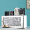 Pibeyer Mirrored Remote Control Holder Wall Mount, Silver Crush Diamond