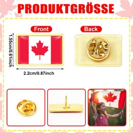 DTOFOOT 24 PCS Canada Flag Brooch for Hats Canadian Flag Lapel Pins Maple Leaves Badges Patriotic Enamel Pins for Clothes Bags Backpack Decoration